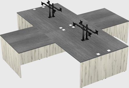 Quad l-shaped office desks