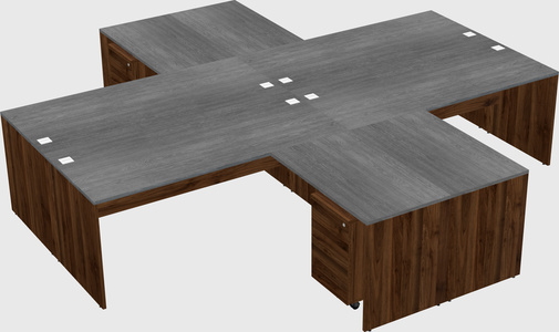 Quad l-shaped office desks