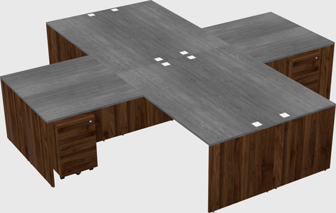 Quad l-shaped office desks