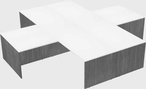 Bureaux de bureau quadruples en forme de l