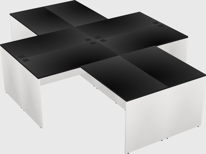 Quad l-shaped office desks