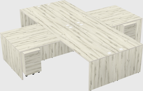 Quad l-shaped office desks