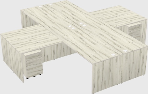 Quad l-shaped office desks