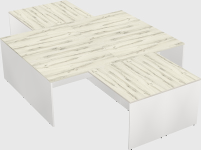 Quad l-shaped office desks