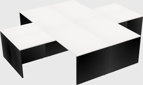 Quad l-shaped office desks