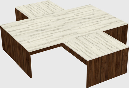 Quad l-shaped office desks
