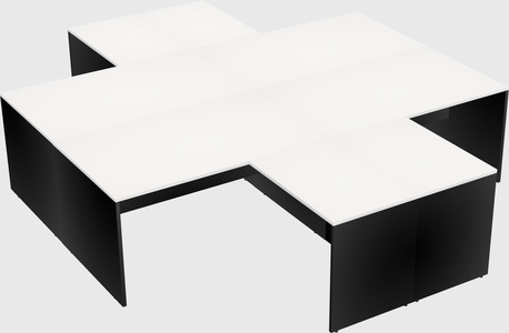 Quad l-shaped office desks
