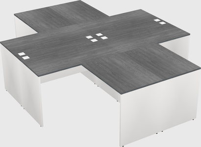 Quad l-shaped office desks