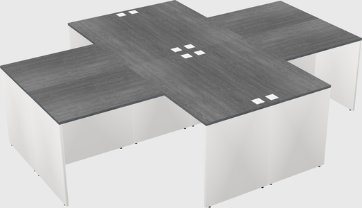 Quad l-shaped office desks