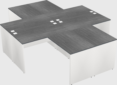 Quad l-shaped office desks