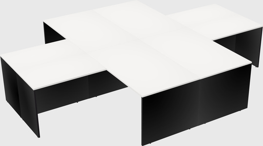 Quad l-shaped office desks