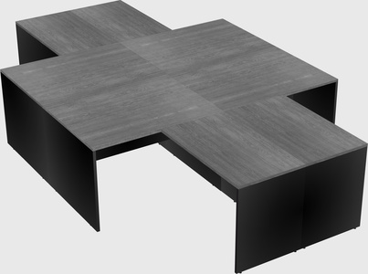 Quad l-shaped office desks