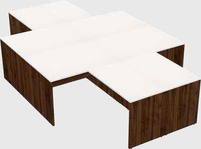 Quad l-shaped office desks