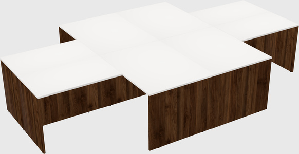 Quad l-shaped office desks