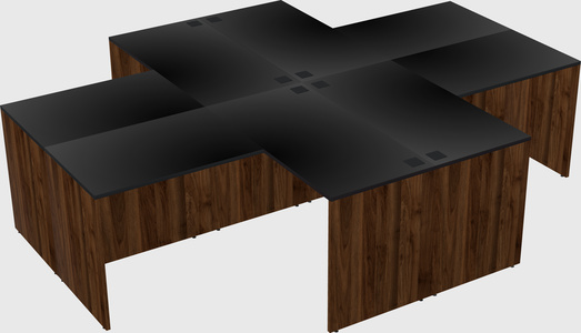 Quad l-shaped office desks