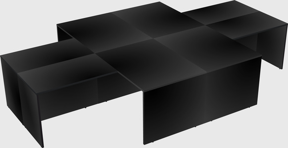 Quad l-shaped office desks