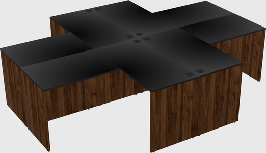 Quad l-shaped office desks