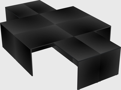 Quad l-shaped office desks