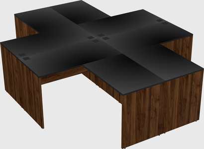 Quad l-shaped office desks