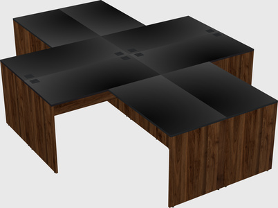 Quad l-shaped office desks