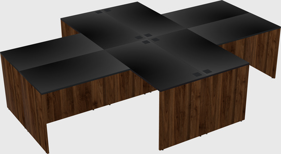 Quad l-shaped office desks