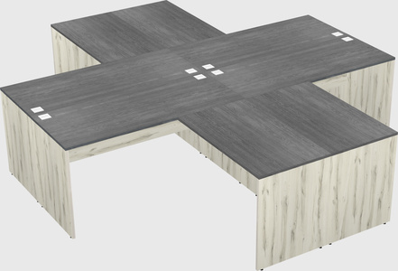 Quad l-shaped office desks