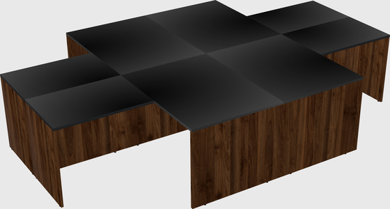 Quad l-shaped office desks