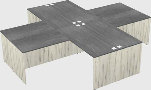 Quad l-shaped office desks