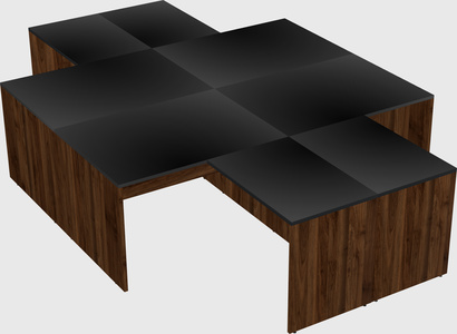 Quad l-shaped office desks