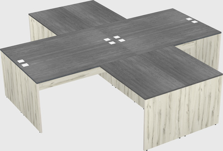 Quad l-shaped office desks
