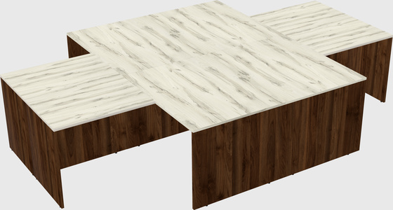 Quad l-shaped office desks