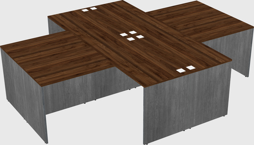 Quad l-shaped office desks