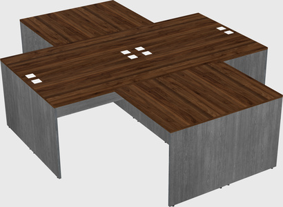 Quad l-shaped office desks