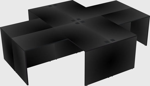Quad l-shaped office desks