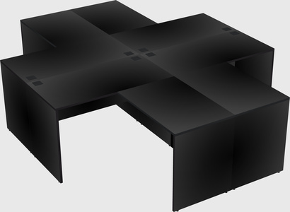 Quad l-shaped office desks