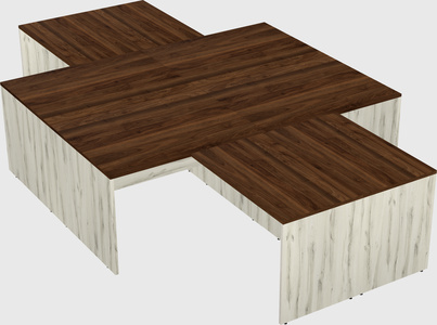 Quad l-shaped office desks