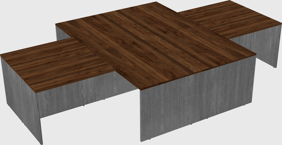 Quad l-shaped office desks