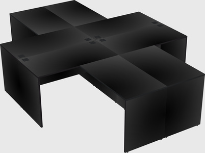 Quad l-shaped office desks