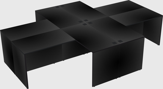 Quad l-shaped office desks