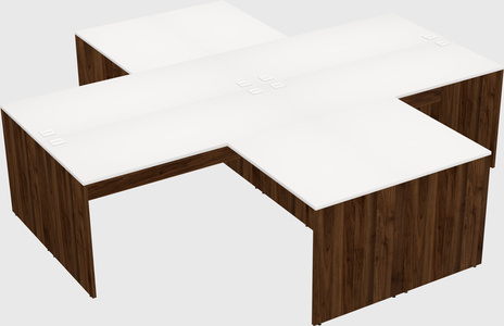 Quad l-shaped office desks