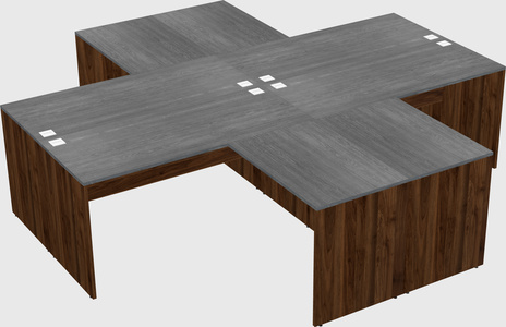 Quad l-shaped office desks