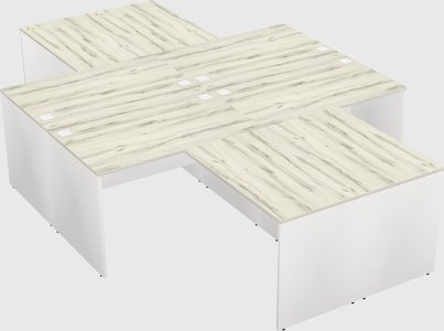 Quad l-shaped office desks