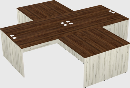 Quad l-shaped office desks