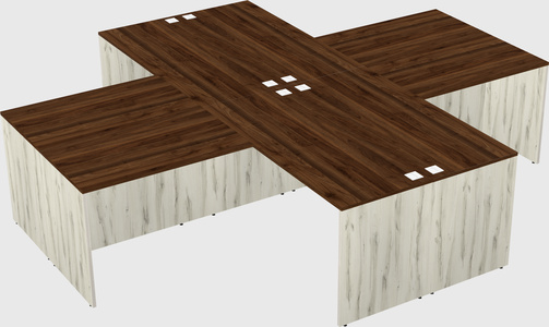 Quad l-shaped office desks