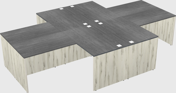 Quad l-shaped office desks
