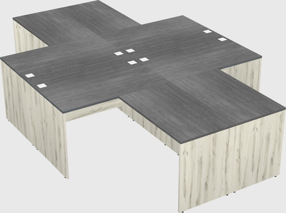 Quad l-shaped office desks