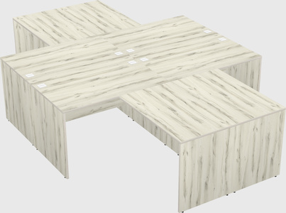 Quad l-shaped office desks