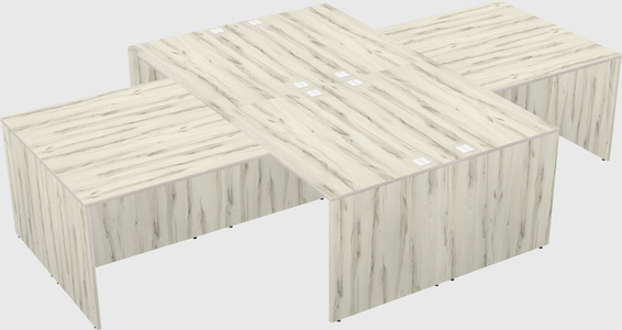 Quad l-shaped office desks