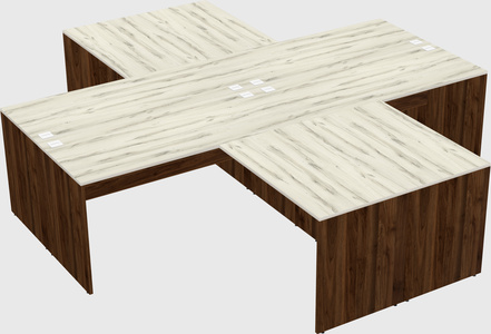 Quad l-shaped office desks