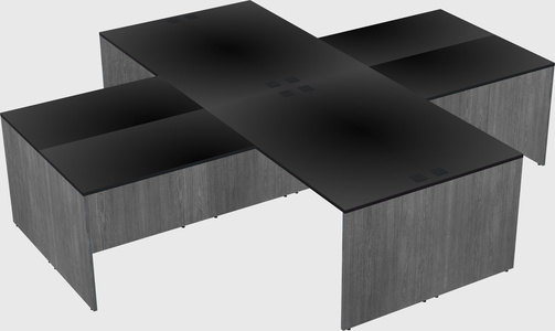 Quad l-shaped office desks